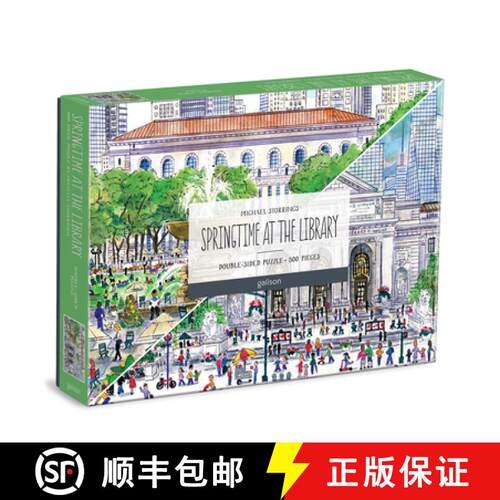 【3-4周达】Michael Storrings Springtime at the Library 500 Piece Double-Sided Puzzle [9780735370173]