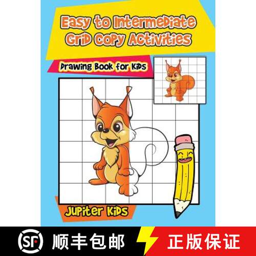 【3-4周达】Easy to Intermediate Grid Copy Activities : Drawing Book for Kids [9781541933392]