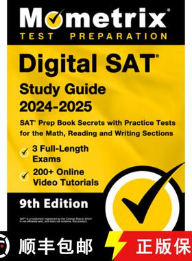 【3-4周达】Digital SAT Study Guide 2024-2025 - 3 Full-Length Exams, 200+ Online Video Tutorials, SAT ... [9781516725618]