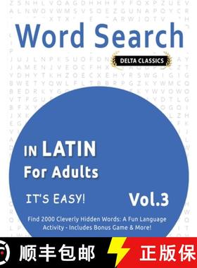 【3-4周达】Word Search in Latin for Adults - It's Easy! Vol.3 - Delta Classics - Find 2000 Cleverly H... [9798349018893]