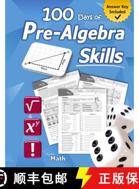 预订 Pre-Algebra Skills: (Grades 6-8) Middle School Math Workbook (Prealgebra: Exponents, Roots, Rati... [9781635783896]
