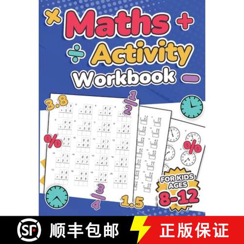 【3-4周达】Maths Activity Workbook For Kids Ages 8-12 Addition, Subtraction, Multiplication, Division... [9781739437718]