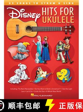 【3-4周达】Disney Hits for Ukulele: 23 Songs to Strum & Sing [9781495045776]