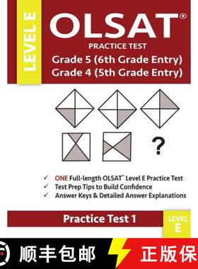 【3-4周达】Olsat Practice Test Grade 5 (6th Grade Entry) & Grade 4 (5th Grade Entry)-Level E-Test 1: ... [9780997768060]