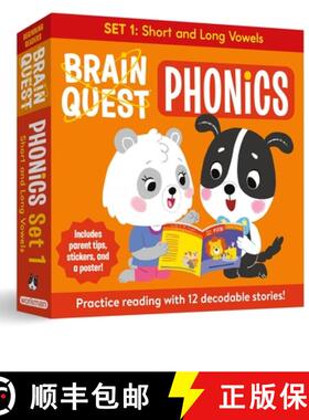【3-4周达】Brain Quest Phonics Readers: Set 1: 12 Decodable Readers: Short and Long Vowels [9781523530441]