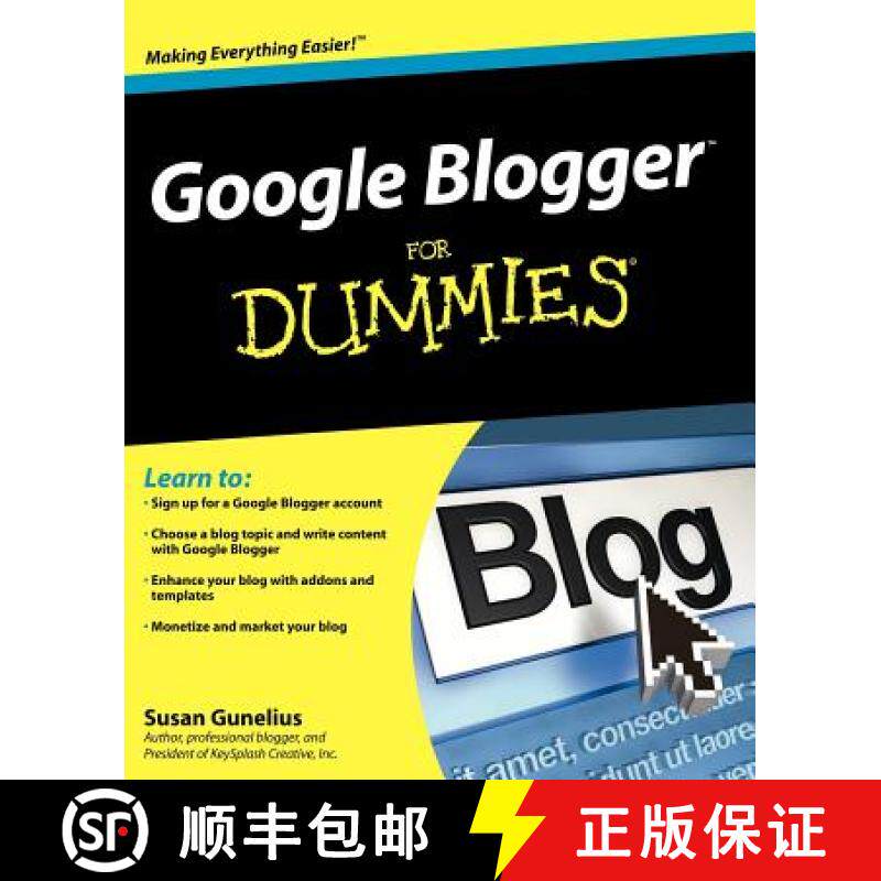 【3-4周达】Google(R) Blogger For Dummies(R) [Wiley计算机] [9780470407424]