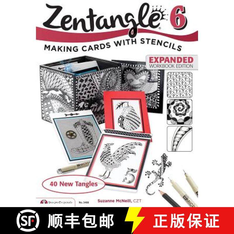 【3-4周达】Zentangle 6, Expanded Workbook Edition: Making Cards with Stencils [9781574219531]