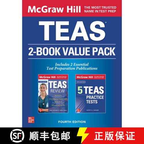 【3-4周达】McGraw Hill Teas 2-Book Value Pack, Fourth Edition [9781265678470]