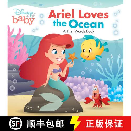 【3-4周达】Disney Baby: Ariel Loves the Ocean: A First Words Book [9781368093446]