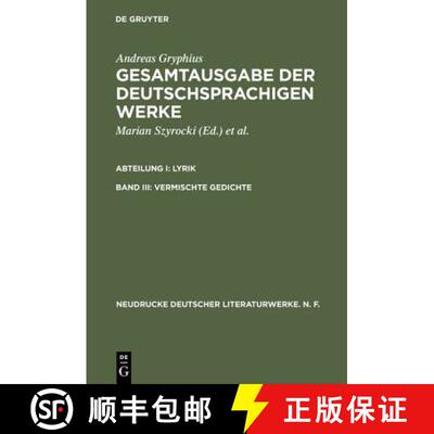 【3-4周达】精装 Gesamtausgabe der deutschsprachigen Werke, Band III, Vermischte Gedichte [9783484170155]