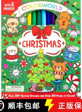 【3-4周达】ColorWorld: Christmas: Plus 35+ Glitter Stickers and Over 30 Pages to Color! [9781667210582]