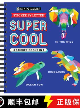 【3-4周达】Brain Games - Sticker by Letter: Super Cool - 3 Sticker Books in 1 (30 Images to Sticker: ... [9781645585800]