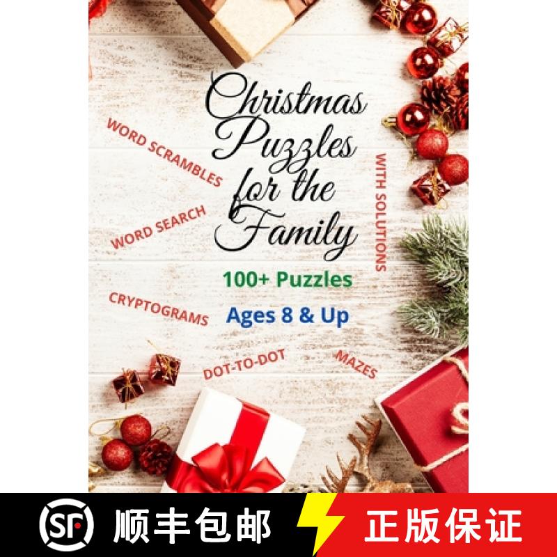 【3-4周达】Christmas Puzzles for the Family: Word Search, Mazes, Cryptograms, Dot-to-Dot, Scrambled W... [9781087919492]