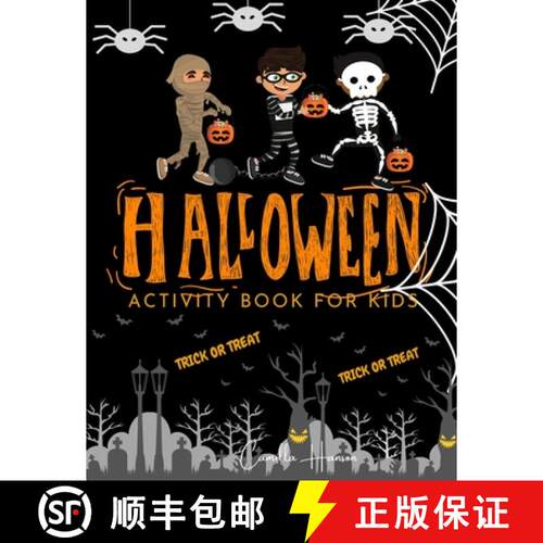 【3-4周达】Halloween Activity Book for Kids: Halloween Theme Activity Book for Coloring, Mazes, World... [9781804030769]