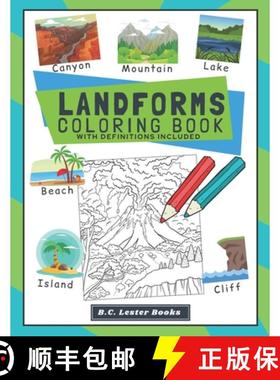 预订 Landforms Coloring Book With Definitions Included: Teach Kids About Geography The Fun Way With O... [9781913668495]