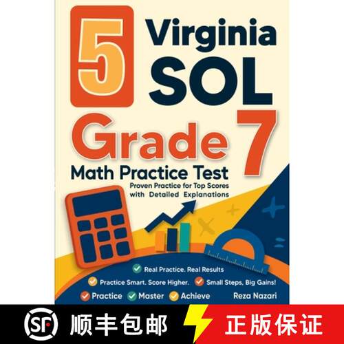 【3-4周达】5 Virginia SOL Grade 7 Math Practice Tests: Proven Practice for Top Scores with Detailed E... [9798903501274]