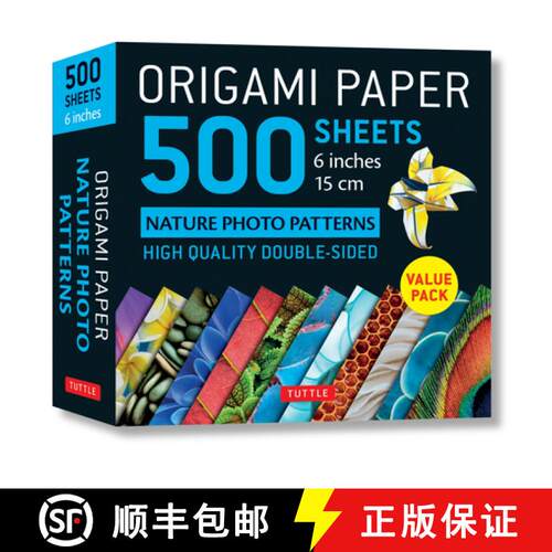 【3-4周达】Origami Paper 500 sheets Nature Photo Patterns 6 (15 cm): Tuttle Origami Paper: Double-Sid... [9780804851589]