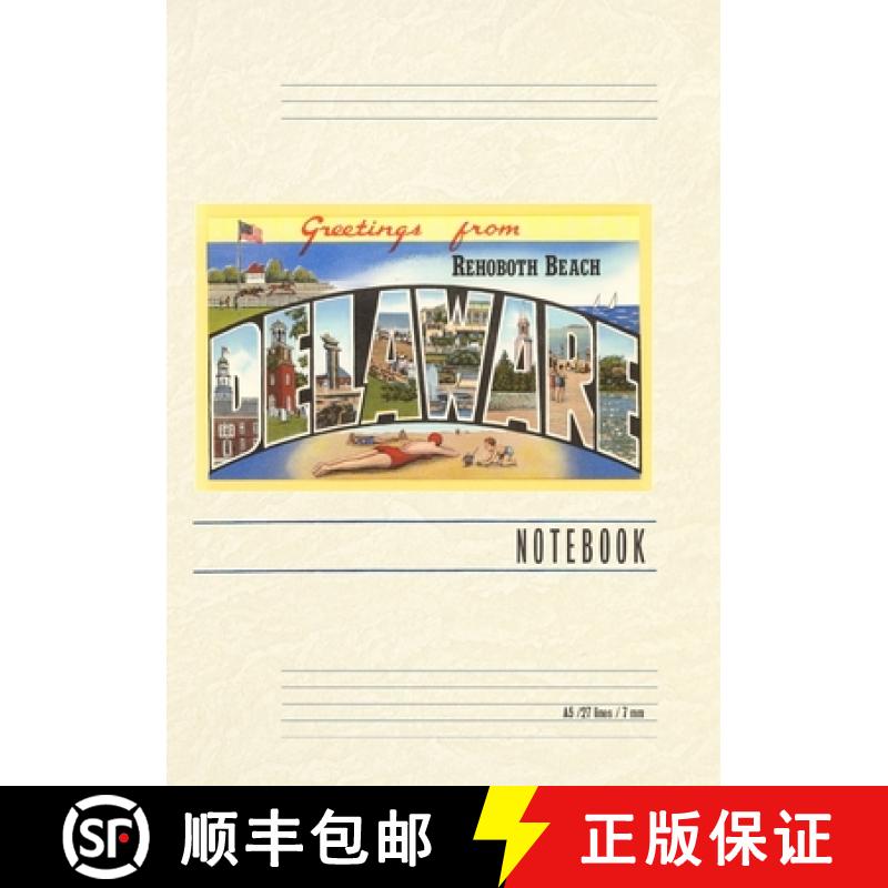【3-4周达】Vintage Lined Notebook Greetings from Rehoboth Beach [9798385407033]