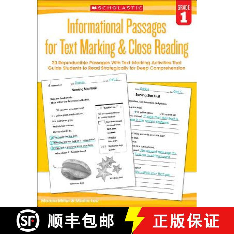 【3-4周达】Informational Passages for Text Marking & Close Reading: Grade 1: 20 Reproducible Passages... [9780545793773]