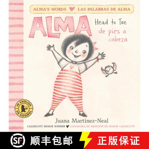 【3-4周达】Alma, Head to Toe/Alma, de Pies a Cabeza: (Interactive Bilingual Board Book for Kids Ages ... [9781536228878]