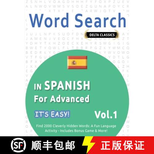 【3-4周达】Word Search in Spanish for Advanced - It's Easy! Vol.1 - Delta Classics - Find 2000 Clever... [9798349006296]