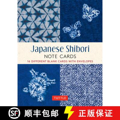 【3-4周达】Japanese Shibori, 16 Note Cards: 16 Different Blank Cards with 17 Patterned Envelopes in a... [9780804853552]