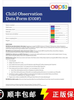【3-4周达】Aeps(r)-3 Child Observation Data Form [9781681255279]
