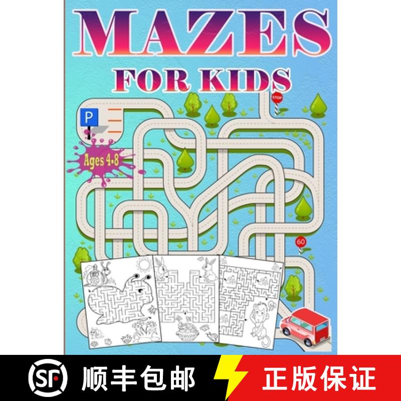 【3-4周达】Mazes For Kids Ages 4-8: Puzzle book for Kids ages 3-5,6-8 Fun and Challenging Mazes for B... [9781914941818]