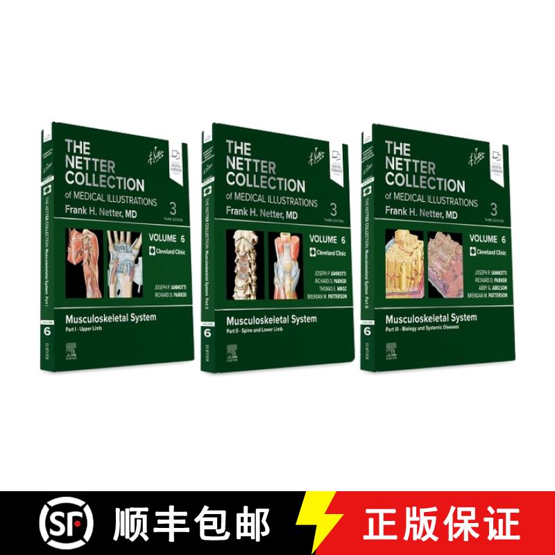 【3-4周达】Netter Collection of Medical Illustrations: Musculoskeletal System Package: Volume 6 [9780323881876]