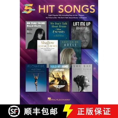 【3-4周达】Hit Songs for Five-Finger Piano - Songbook with Five-Finger Arrangements, Lyrics, and Opti... [9781705198797]