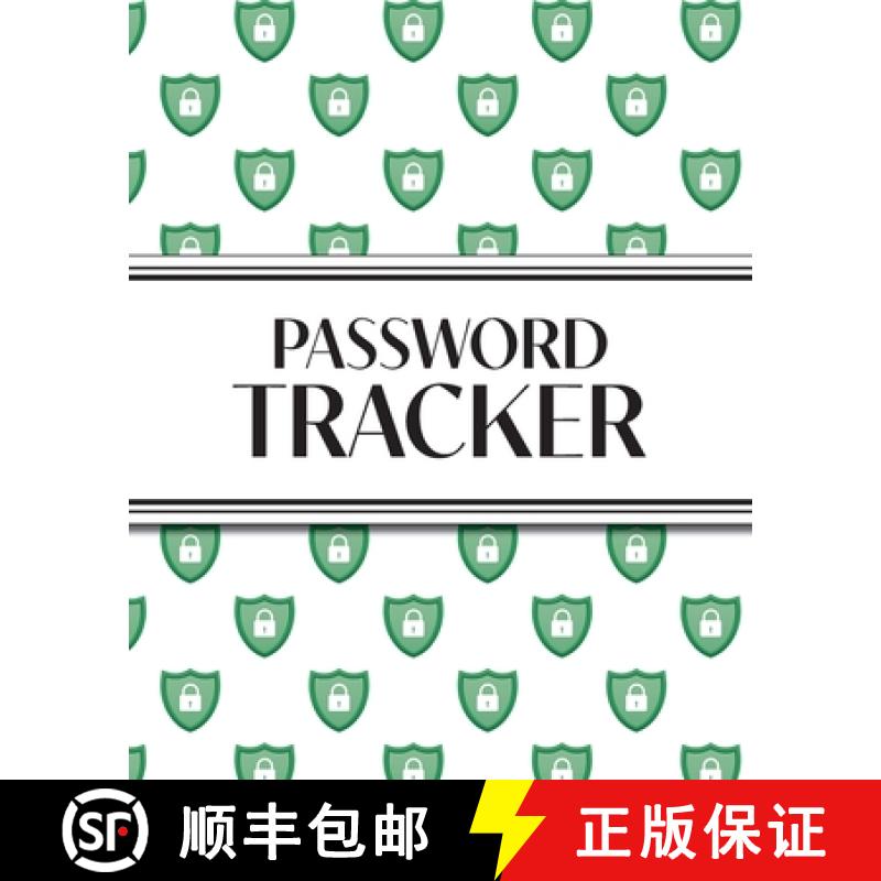 【3-4周达】XL Large Print Password Tracker (Lock Shield Green): 8x10 450+ Alphabetical Password Logbo... [9781834120393]