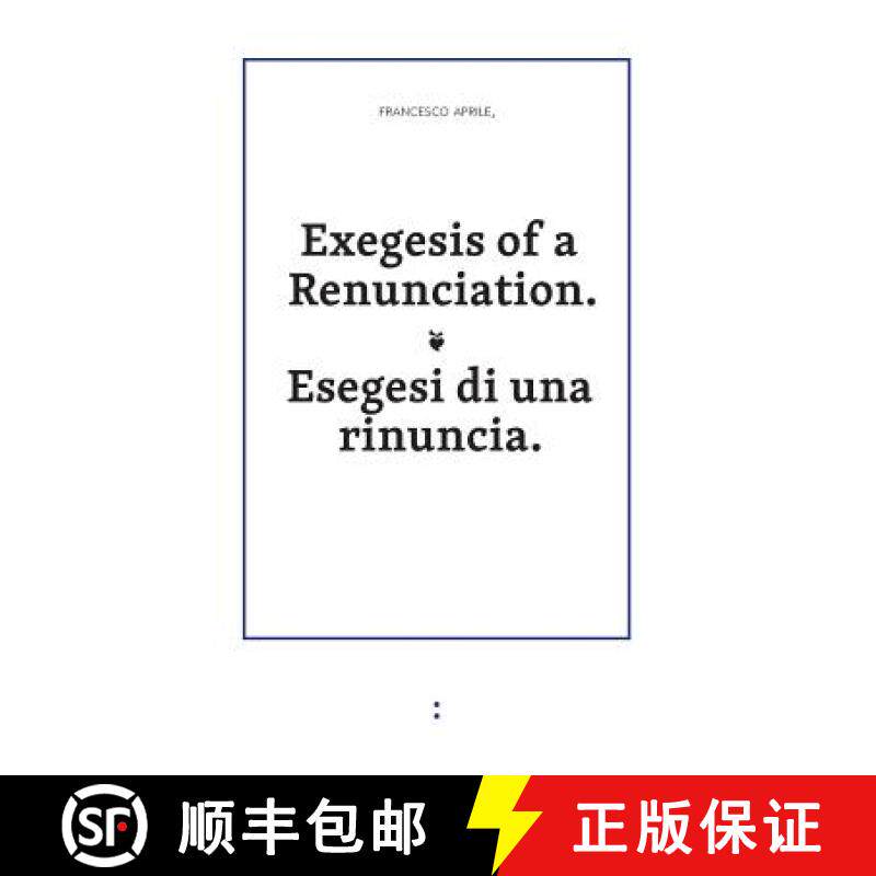 预订 Exegesis of a Renunciation [9789491914027]