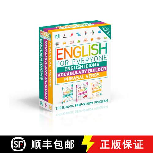 【3-4周达】English for Everyone English Idioms, Vocabulary Builder, Phrasal Verbs 3 Book Box Set [9780744081862]