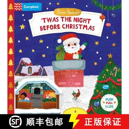 【3-4周达】'Twas the Night Before Christmas : A Push, Pull and Slide book - the perfect Christmas gif... [9781035023837]