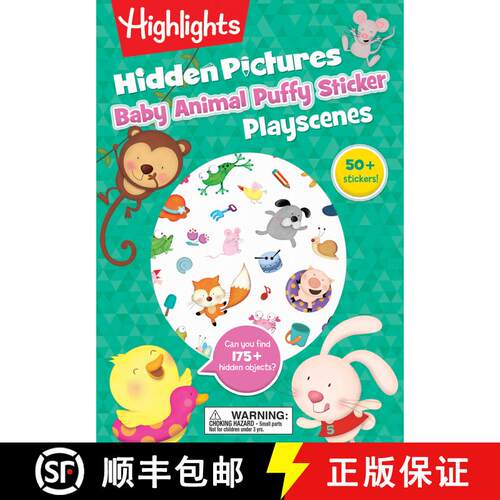 【3-4周达】Baby Animal Hidden Pictures Puffy Sticker Playscenes: Baby Animal Hidden Pictures Puffy St... [9781644726709]