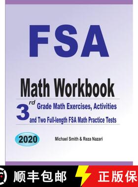 预订 FSA Math Workbook: 3rd Grade Math Exercises, Activities, and Two Full-Length FSA Math Practice T... [9781646126835]
