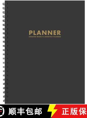 【3-4周达】Charcoal Gray 8.5 X 11 Undated Monthly Planner [9781549249167]