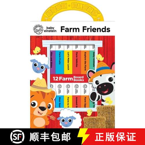 【3-4周达】Baby Einstein Farm Friends 12 Board Books My First Library [9781503767324]