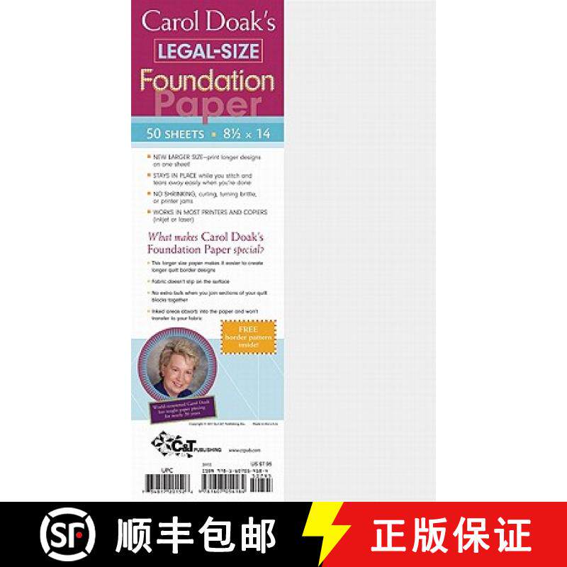【3-4周达】Carol Doak's Legal-Size Foundation Paper 50 Sheets, 8 1/2 x 14 [9781607054184]