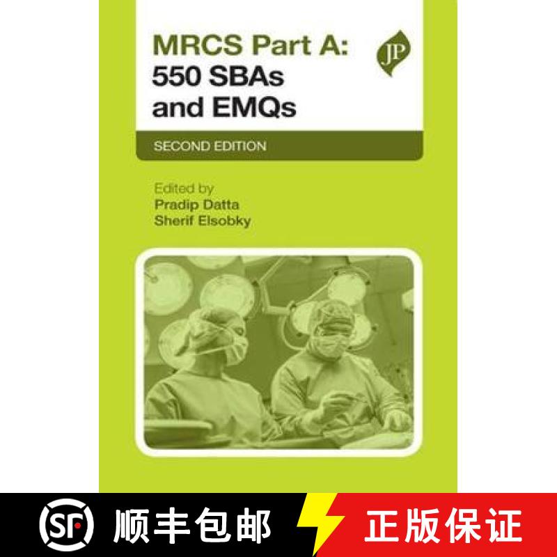 【2-3周达】MRCS Part A: 550 SBAs and EMQs : Second Edition [9781909836679]