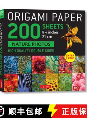 【3-4周达】Origami Paper 200 sheets Nature Photos 8 1/4 (21 cm): High Quality Double-Sided Origami Sh... [9780804853682]