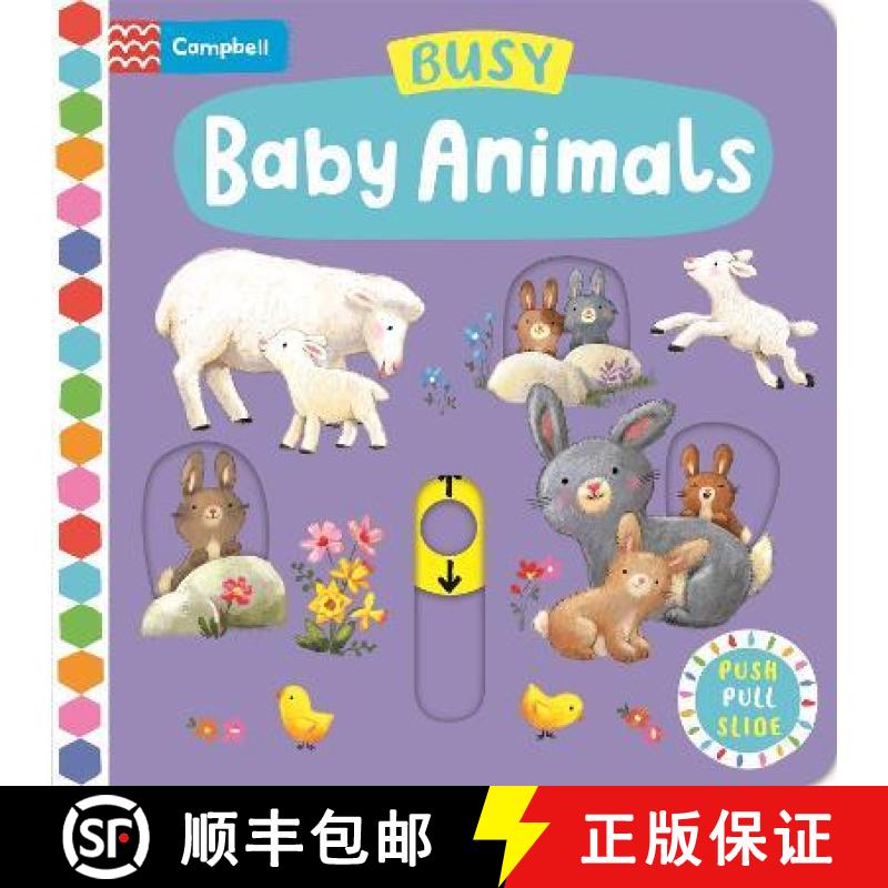 【3-4周达】Busy Baby Animals : A Push, Pull, Slide Book [9781035004706]