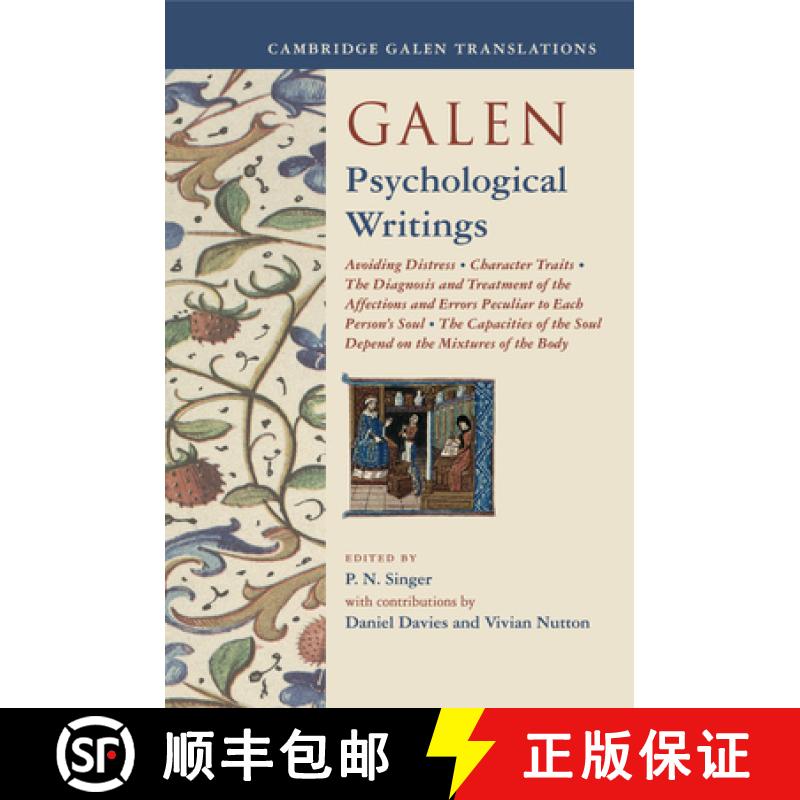 【3-4周达】Galen: Psychological Writings: Avoiding Distress, Character Traits, The Diagnosis and Trea... [9781108438537]