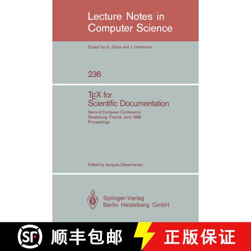 【3-4周达】TEX for Scientific Documentation : Second European Conference, Strasbourg, France, June 19... [9783540168072]