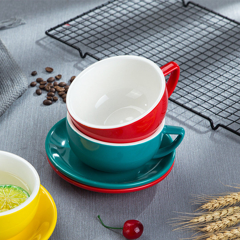 欧式陶瓷压纹泽田咖啡杯专业比赛大口拿铁咖啡拉花杯碟套装350ml,餐饮具,咖啡杯,淘宝优惠券,粉丝福利购,淘宝优惠卷