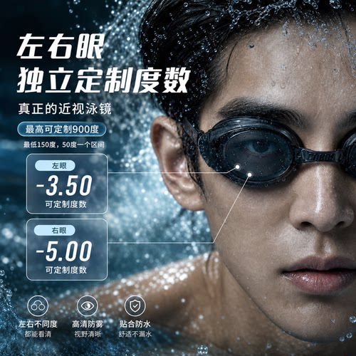 进口硅胶泳镜防水防雾可配近视