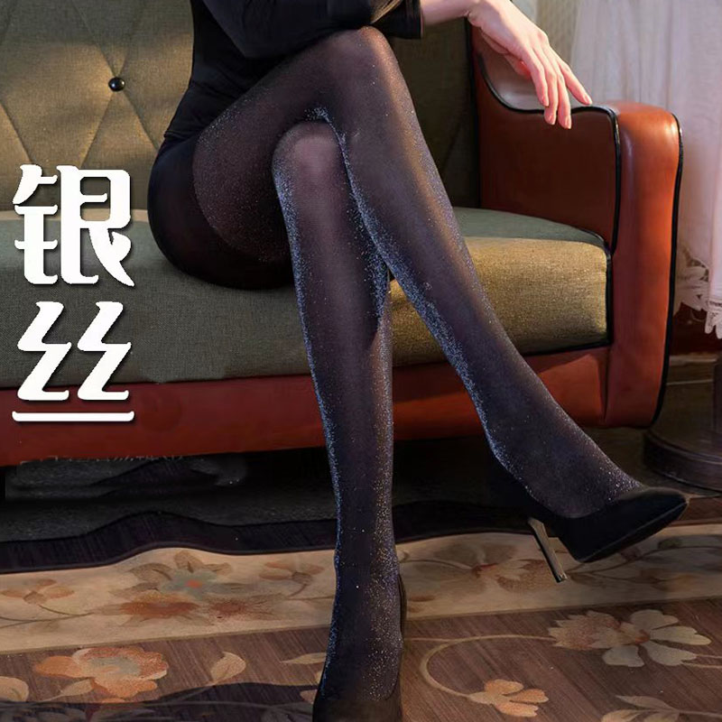 金银丝闪亮丝袜连裤袜薄款打底袜