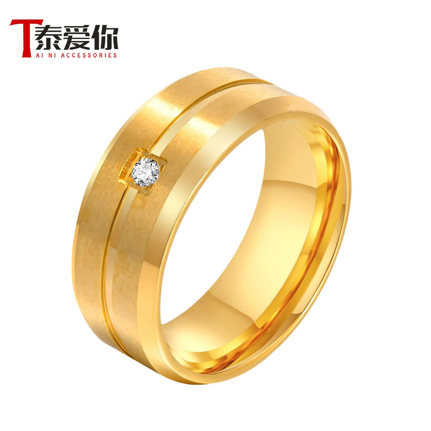 泰爱你时尚单颗锆石戒指潮流男款帅气个性钛钢指环食指单身戒子,饰品/流行首饰/时尚饰品新,戒指/指环,淘宝优惠券,粉丝福利购,淘宝优惠卷