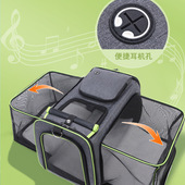 现货新款 拓展宠物包透气可折叠猫背包外出便携手提猫包大容量两只
