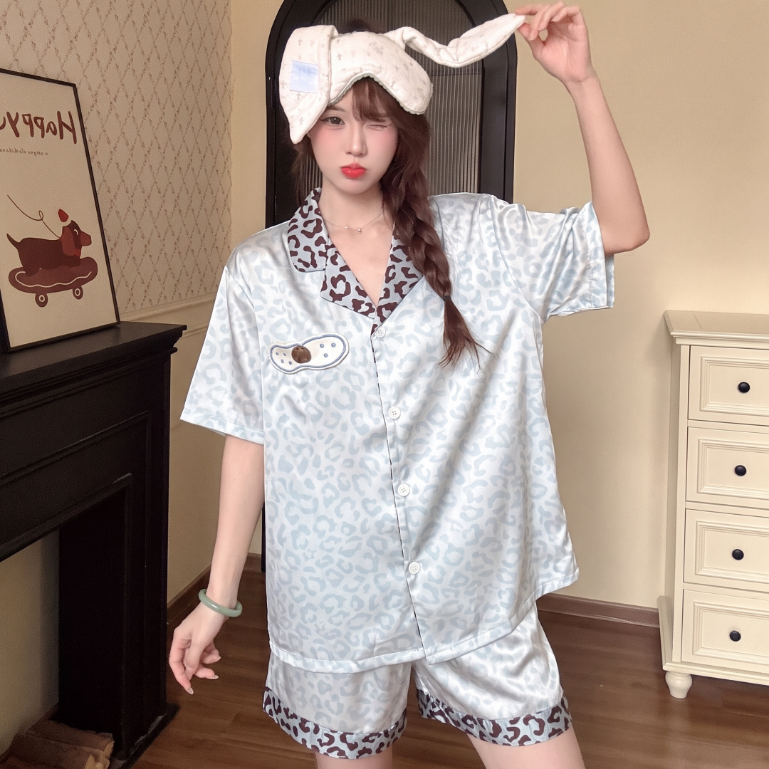 冰丝睡衣女士夏季2026新款豹纹